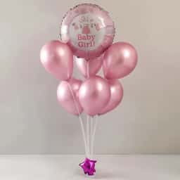 Welcome Baby Girl Balloon Bouquet
