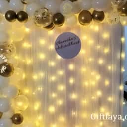 Gold White Annaprashan Backdrop