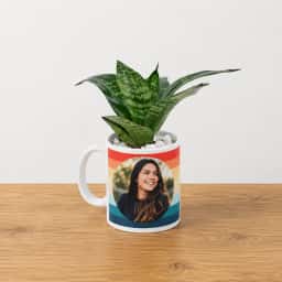 Personalized Photo Mug with Snake Plant
