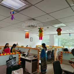 Whole Office Decoration With Garland