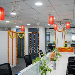 Garland and Lantern Office Decoration 