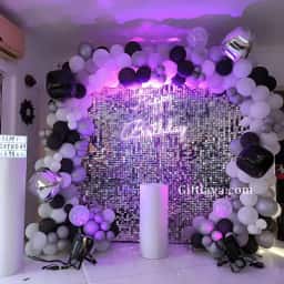 Silver Sequins Birthday Decoration