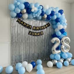 Balloon Arch Birthday Setup