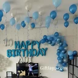 Simple Blue Balloon Decoration