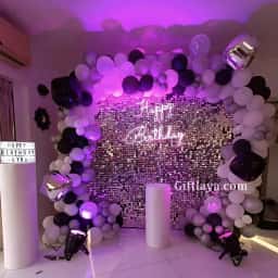 Silver Sequins Birthday Decoration