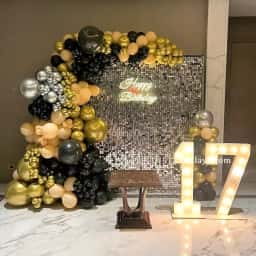 Silver Sequence Decoration for Birthday