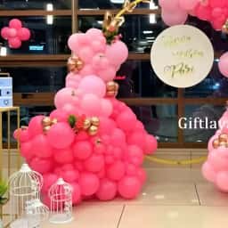 Customized Pink Theme Balloon Decoration