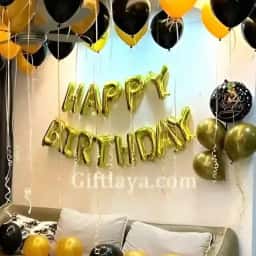 Gold Black Balloon Decoration