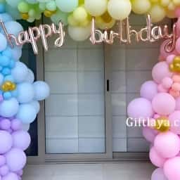Pastel Balloon Birthday Decoration