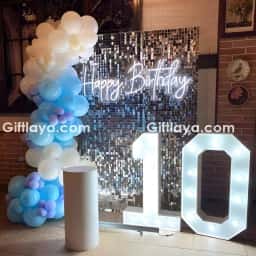 Blue Silver Sequins