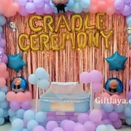 Pastel Cradle Ceremony Setup