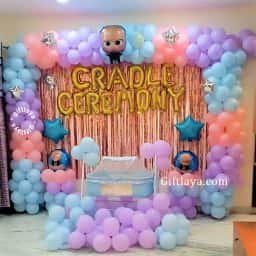 Pastel Cradle Ceremony Setup