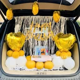 Golden Heart Car Decor