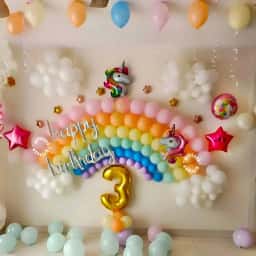 Minnie-Unicorn Theme Birthday Hall Decoration