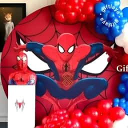 Superhero Backdrop Setup