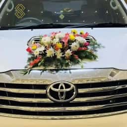 Simple Toyota Wedding Car Decoration