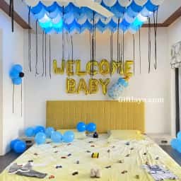 Blue White Baby Welcome Decoration