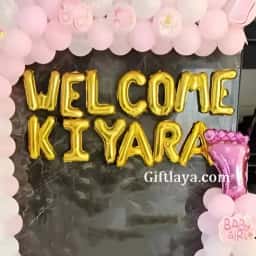 Baby Girl welcome Balloon Decoration