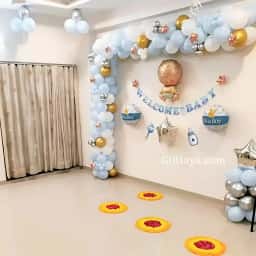 Welcome Balloon Decoration for Baby Boy