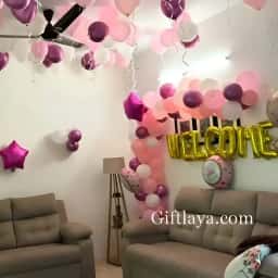 Welcome Balloon Decoration for Baby Girl