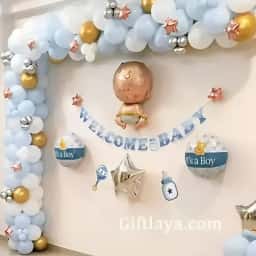 Welcome Balloon Decoration for Baby Boy