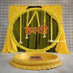 Haldi Flower Backdrop Decoration