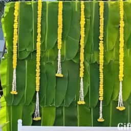 Banana Leaf Haldi Setup