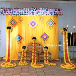 Colorful Haldi Backdrop Decoration