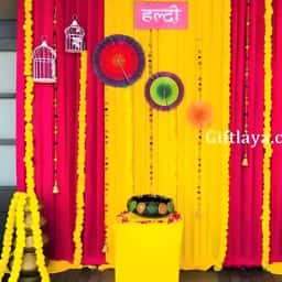 Simple Indoor Haldi Decoration