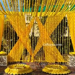 Flower Backdrop Decoration for Haldi