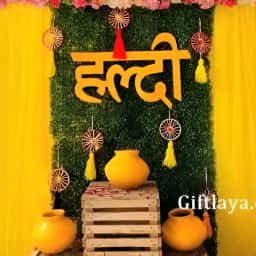 Creative Simple Haldi Decoration