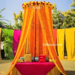 Canopy Haldi Flower Decoration