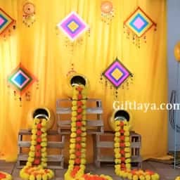 Colorful Haldi Backdrop Decoration