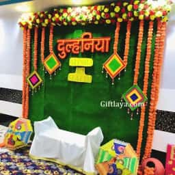 Colorful Mehendi Backdrop Decoration