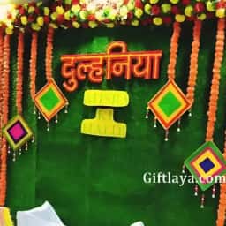Colorful Mehendi Backdrop Decoration