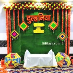 Colorful Mehendi Backdrop Decoration