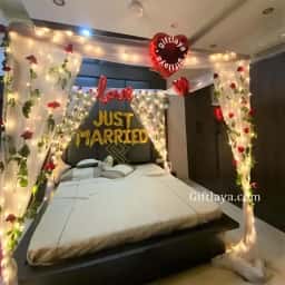 Just Married First Night Wedding Decoration