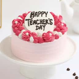 Pink Theme Teachers Day Cake