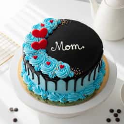 Blue Roses Chocolate Cake