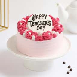 Pink Theme Teachers Day Cake