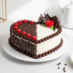Black Forest Vanilla Heart Cake