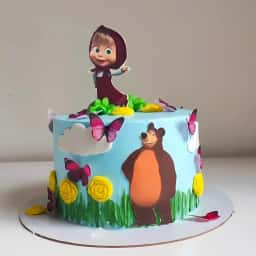 Masha and The Bear Cutout Cake