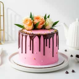 Delightful Pink Rose Cake