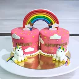 Unicorn Theme Cake for Twins