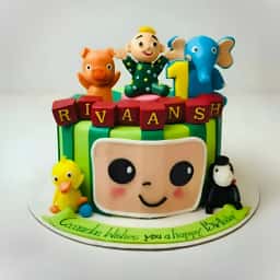 Cocomelon Theme Birthday Cake