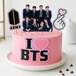 Creamy BTS Theme Cake