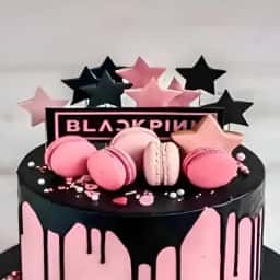 Black Pink Stars Cake