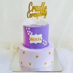 2 Tier Cradle Ceremony Cake
