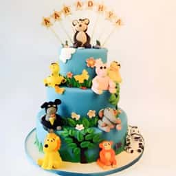 3 Tier Jungle Theme Cake