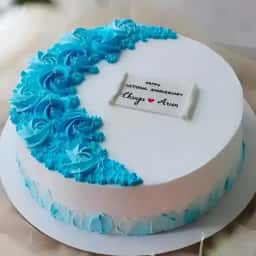 Blue and White Theme Cake